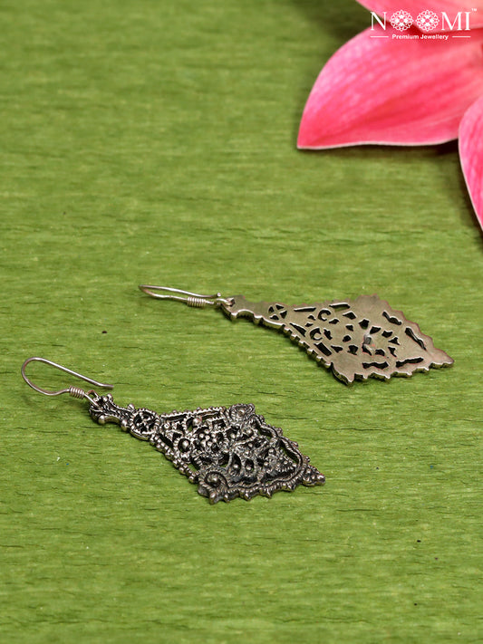 925 Silver Oxidized finish drop Earrings