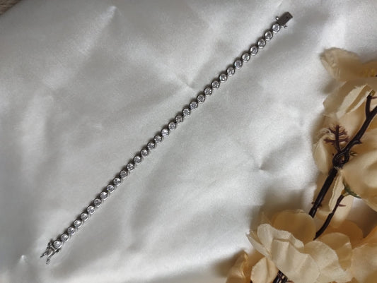 Classic Silver Zircon Tennis Bracelet