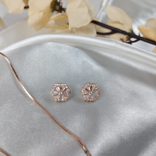 Silver Hexa Pendant Set