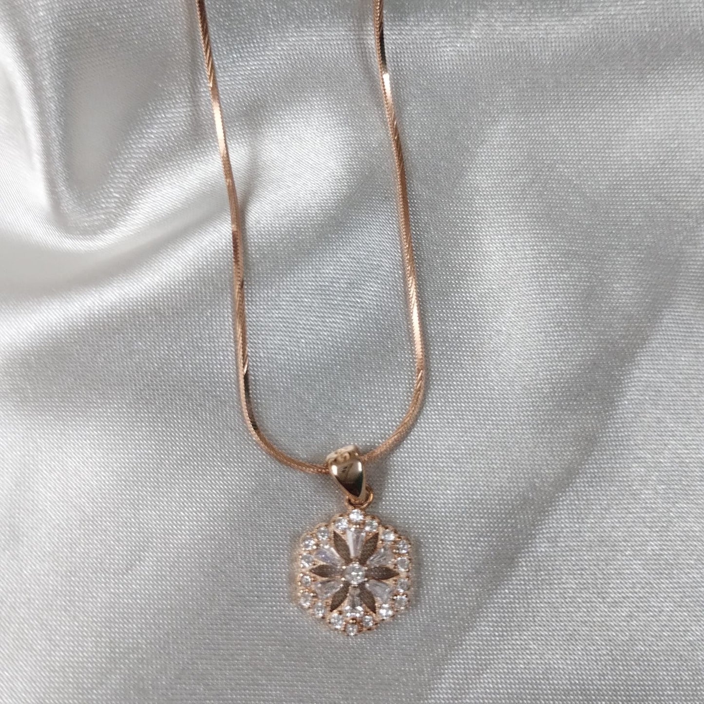 Silver Hexa Pendant Set