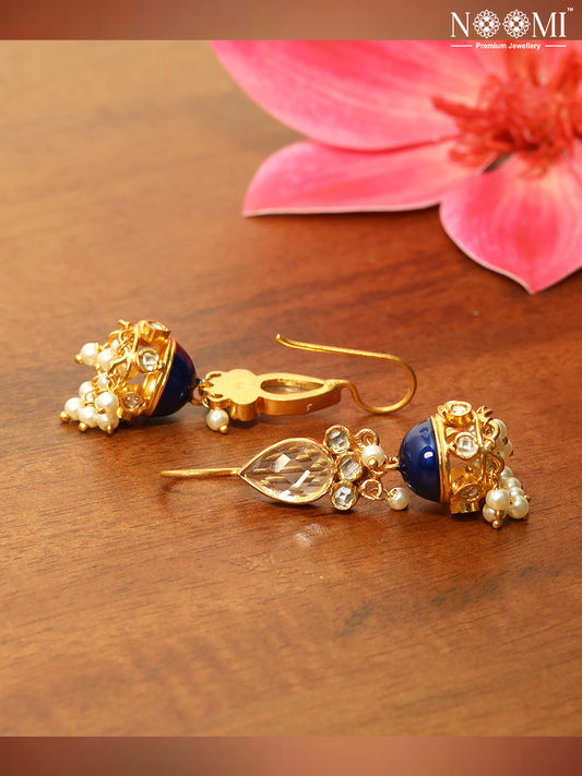 925 Silver. Gold Plated. NOOMI Designer Earrings. Pearl drops