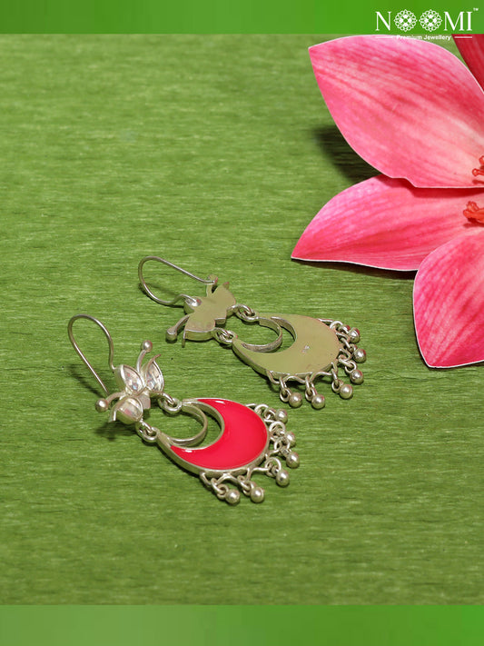 925 Silver. Enamel work. NOOMI Designer earrings