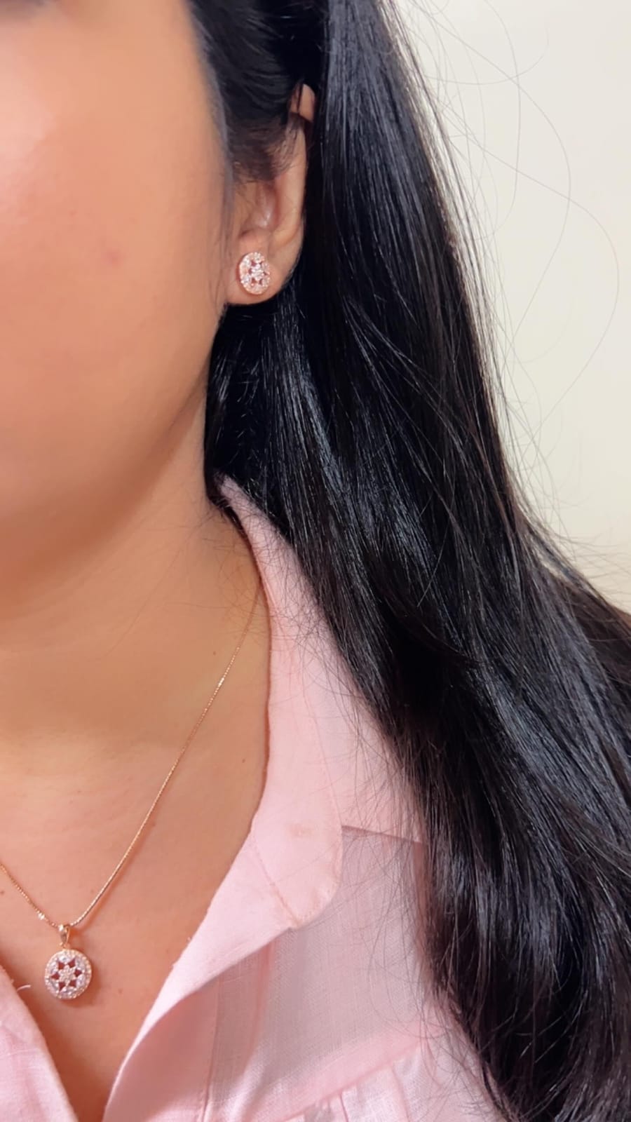 Circle Charm Silver Pendant Set