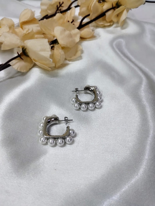 Moonlit Pearl Hoops