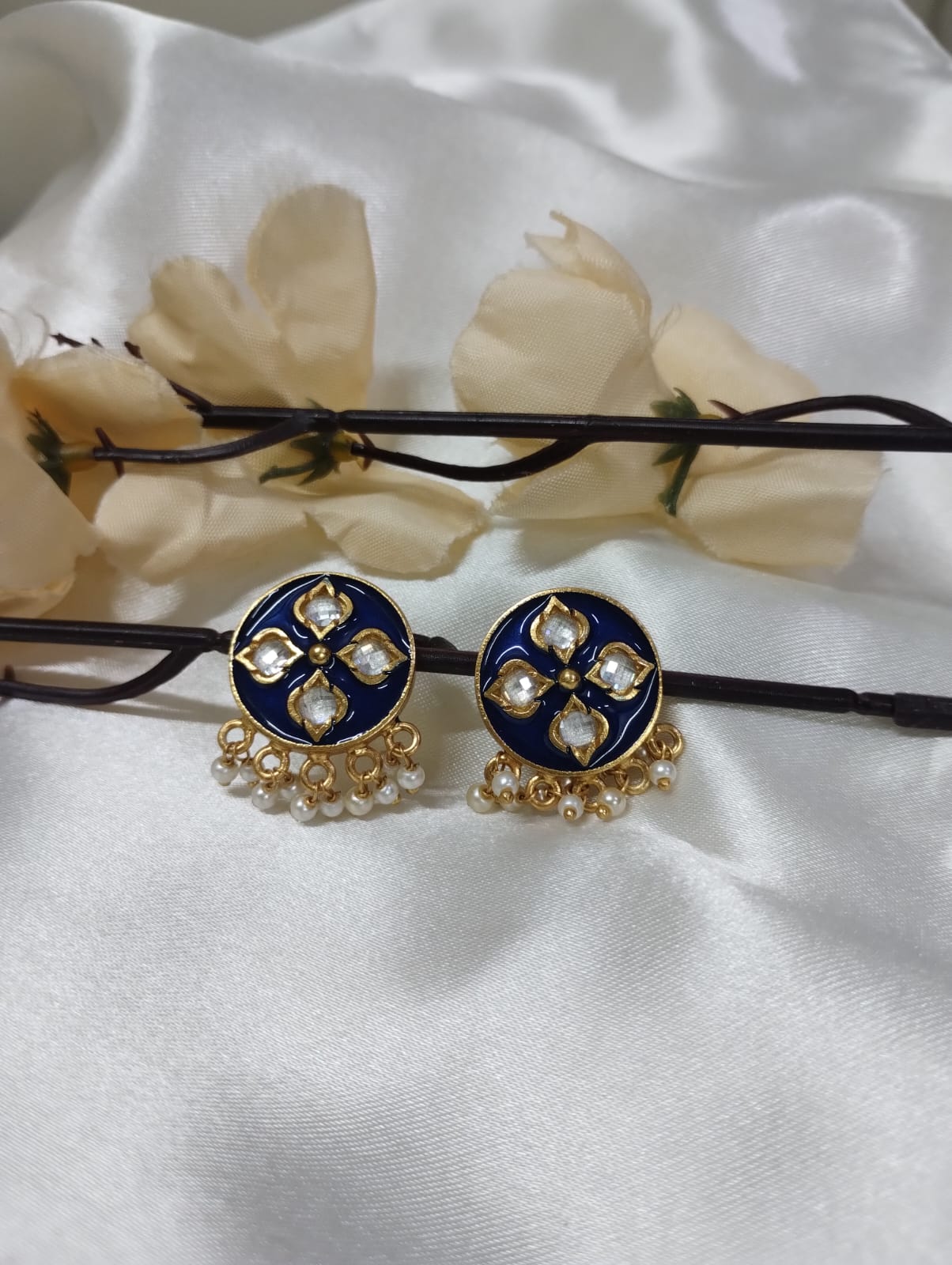 92.5 Silver Premium Designer Neelakshi Earrings