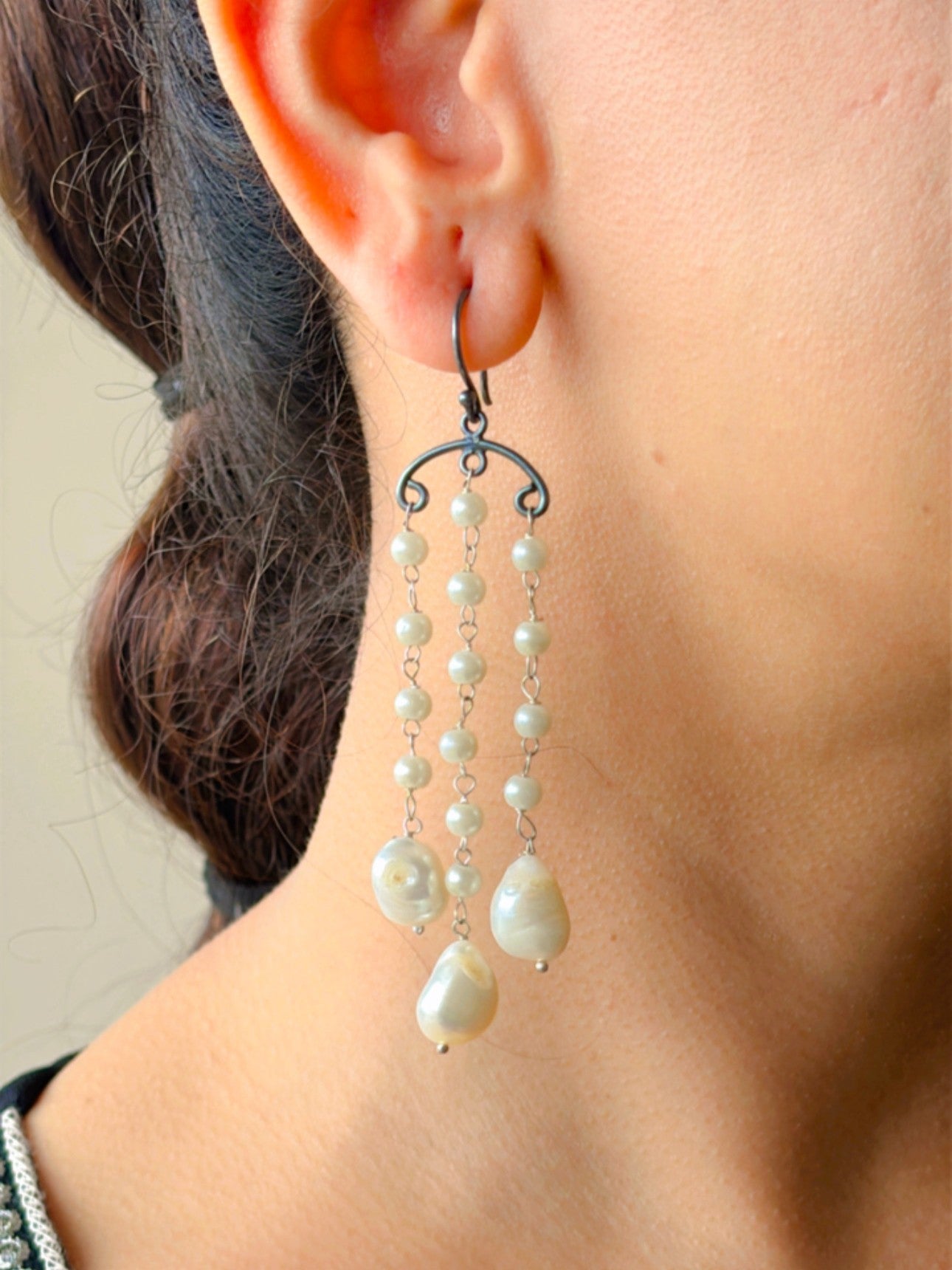 925 Silver. Baroque Pearls. Premium Earrings