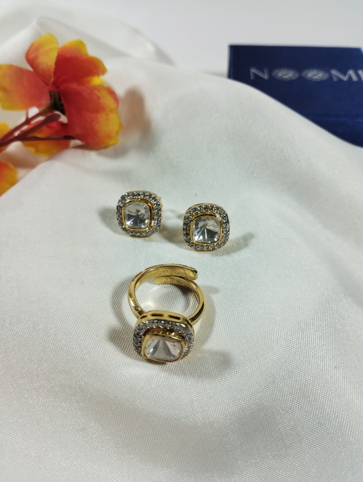 Moissanite Polki Ring 925 silver