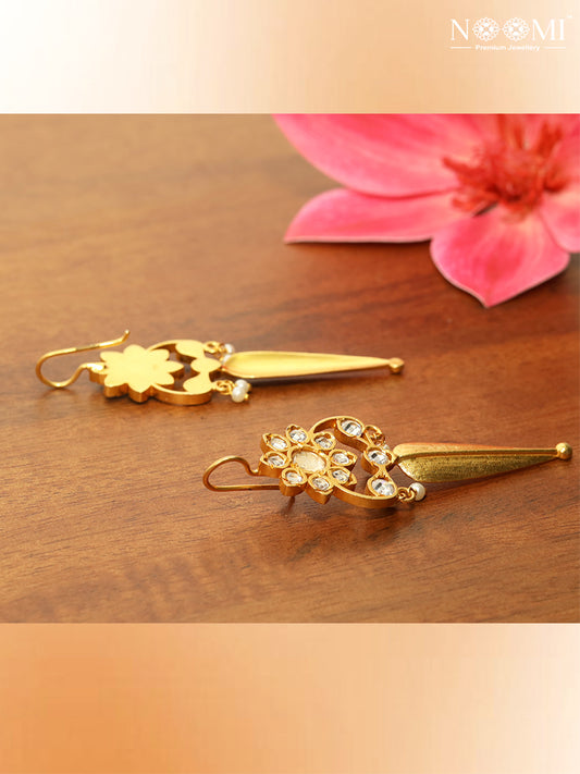 925 Silver. Gold Plated. Designer Earrings. NOOMI