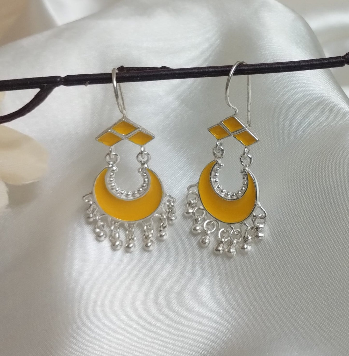 Meera - Meenakari Earrings (yellow)