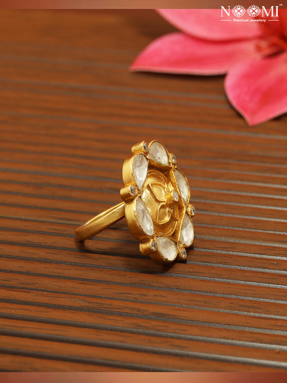 925 Silver. Gold Plated. Designer Ring. NOOMI