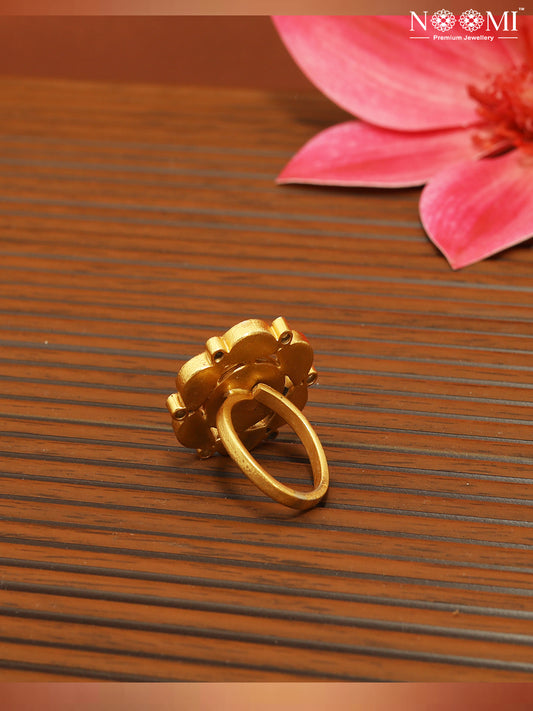 925 Silver. Gold Plated. Designer Ring. NOOMI