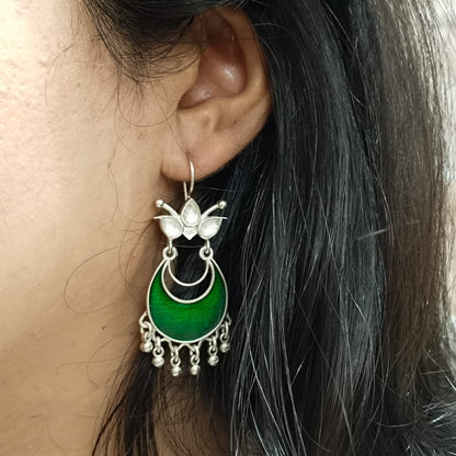 Ratnakara - Meenakari Earrings (green)