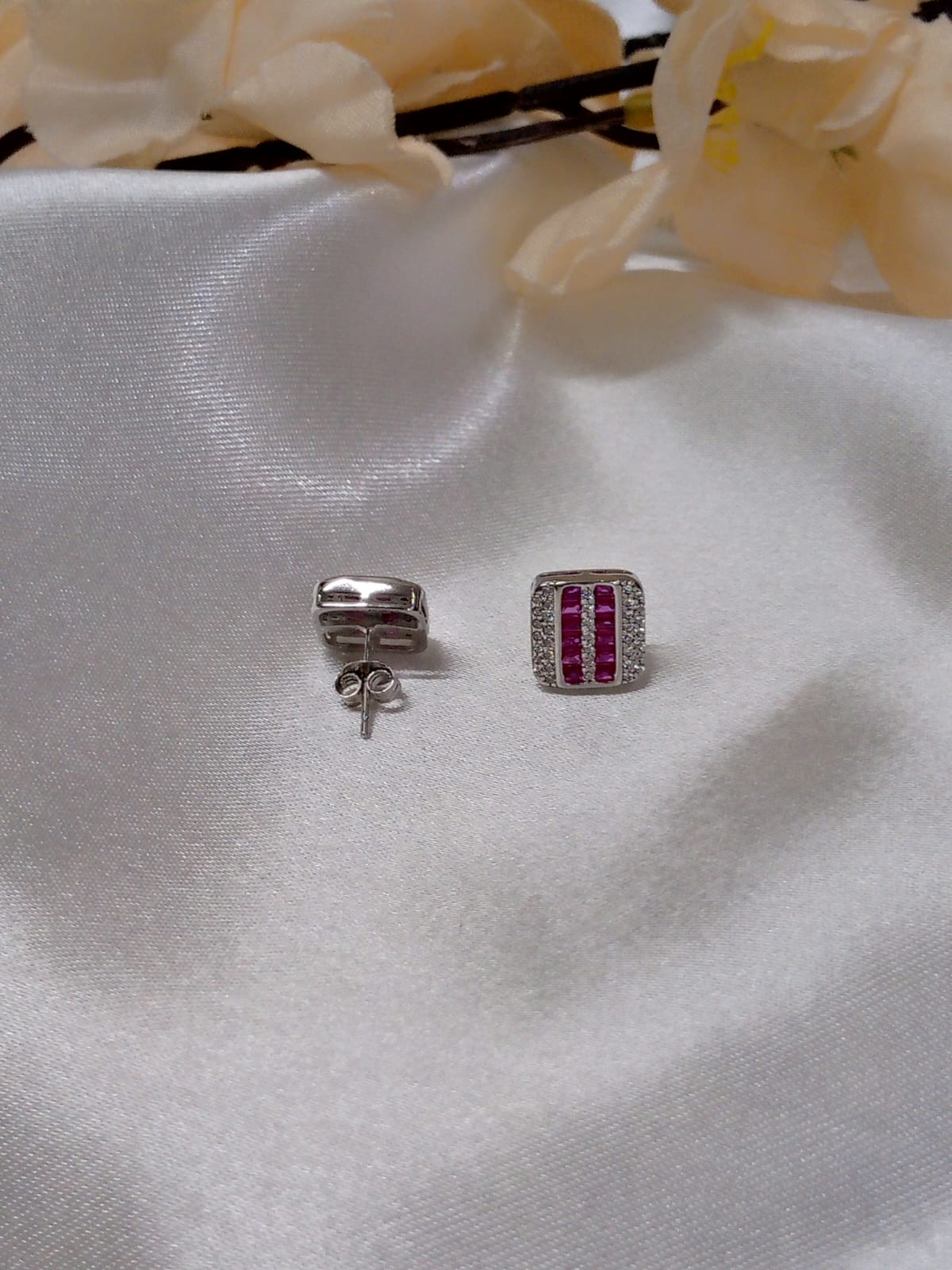 Classic Square Studs (Pink)