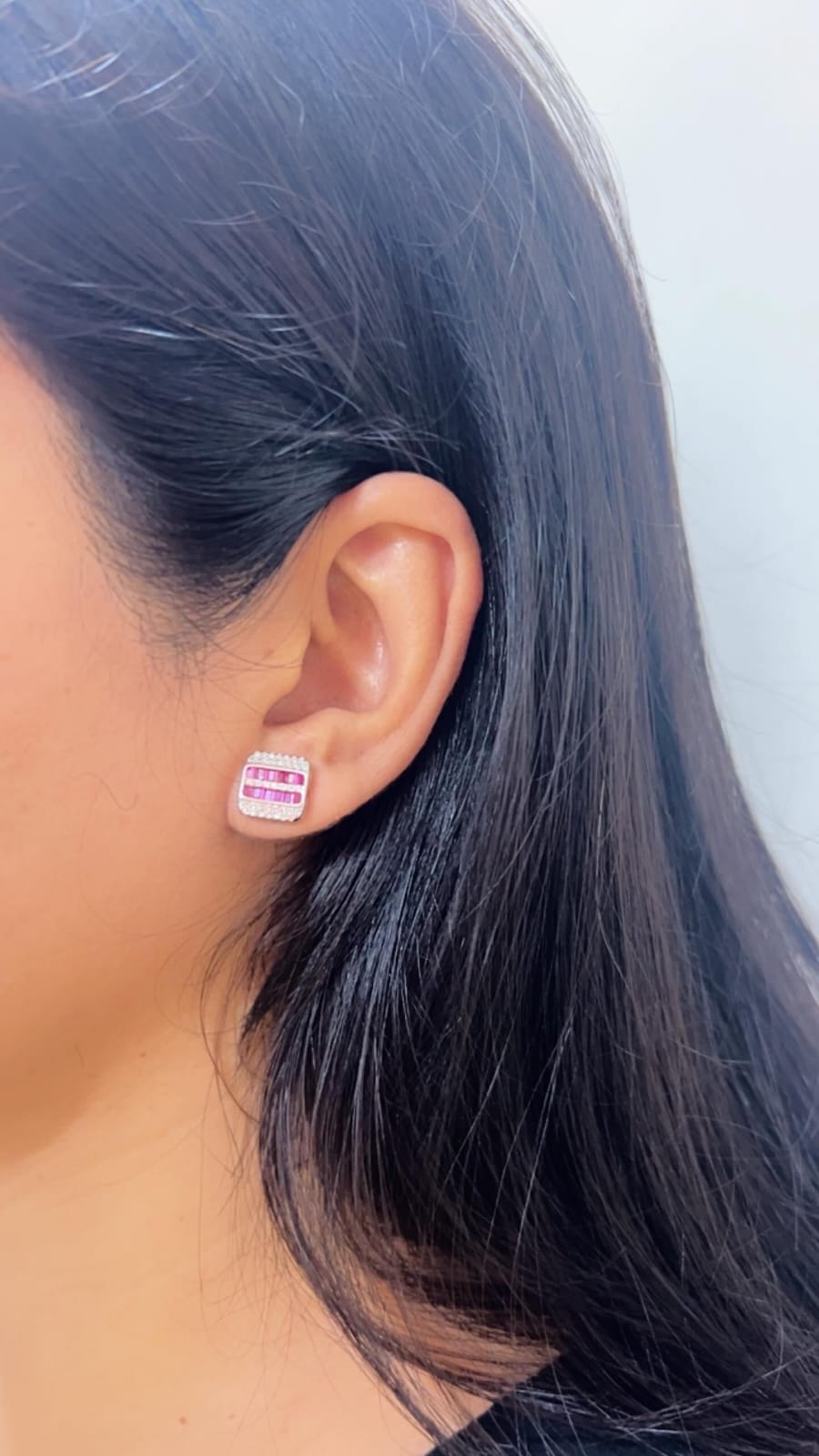 Classic Square Studs (Pink)