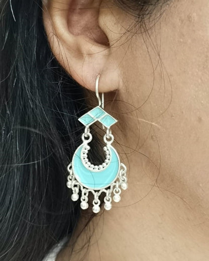 Meera - Meenakari Earrings (blue)