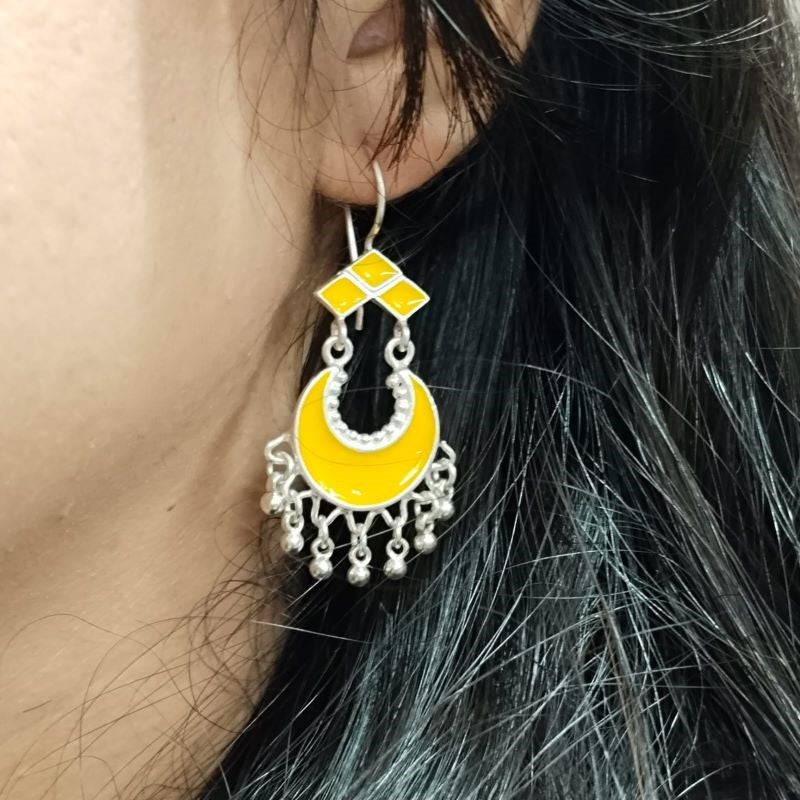 Meera - Meenakari Earrings (yellow)