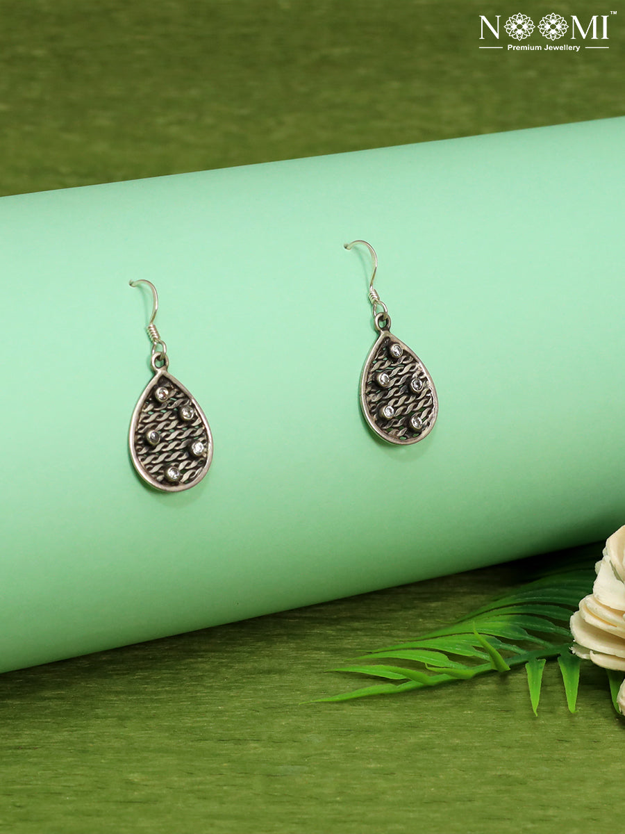 925 Silver hoops in oxidized finish