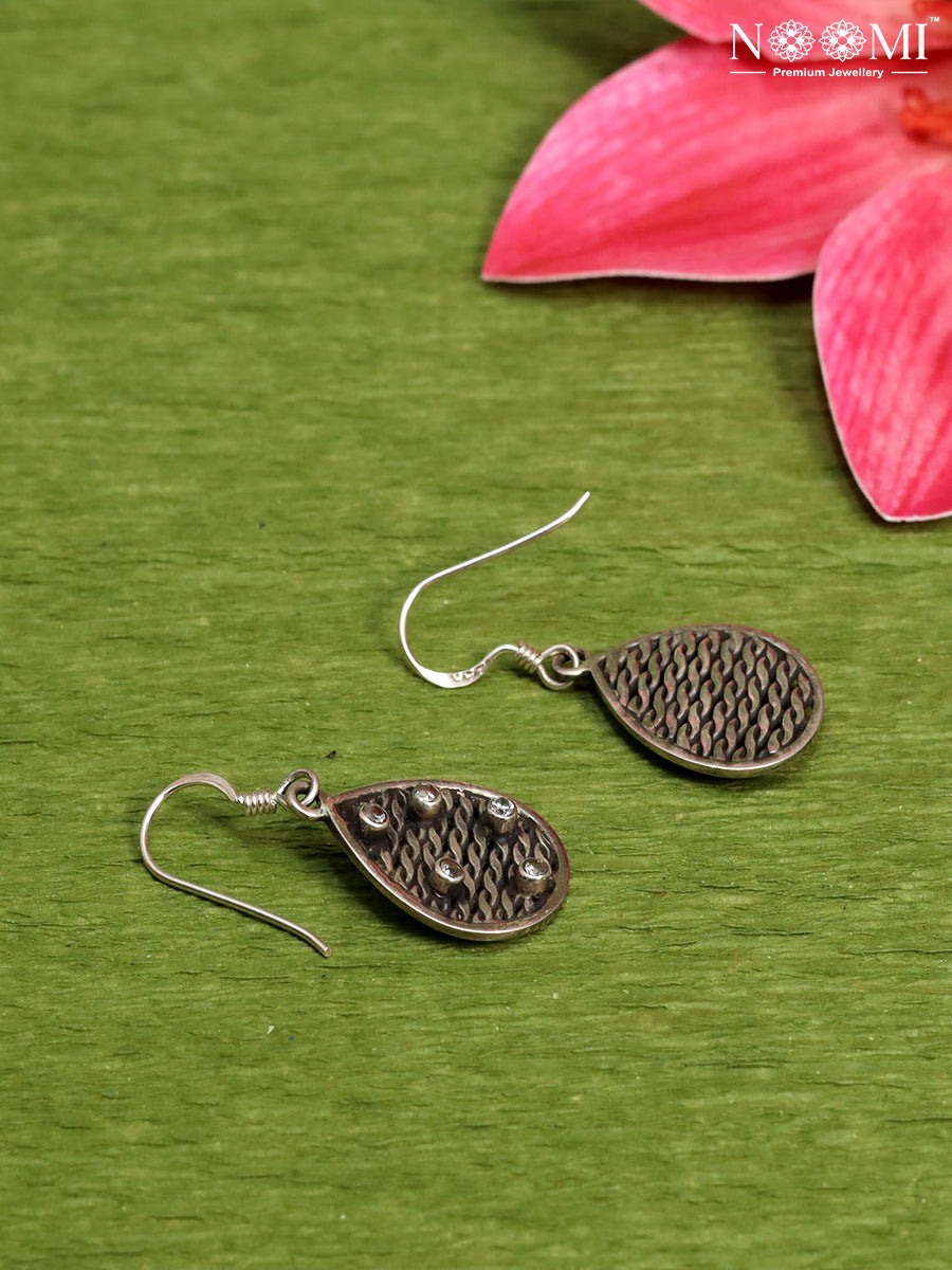 925 Silver hoops in oxidized finish