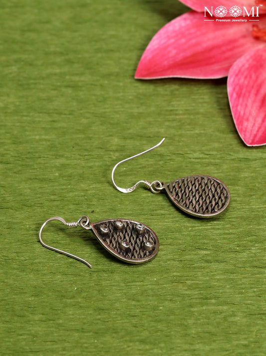 925 Silver hoops in oxidized finish