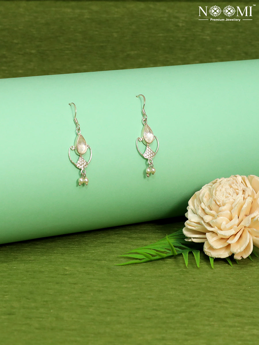 925 Silver delicate drop earrings. Ideal for Gifting. Designer Earrings 