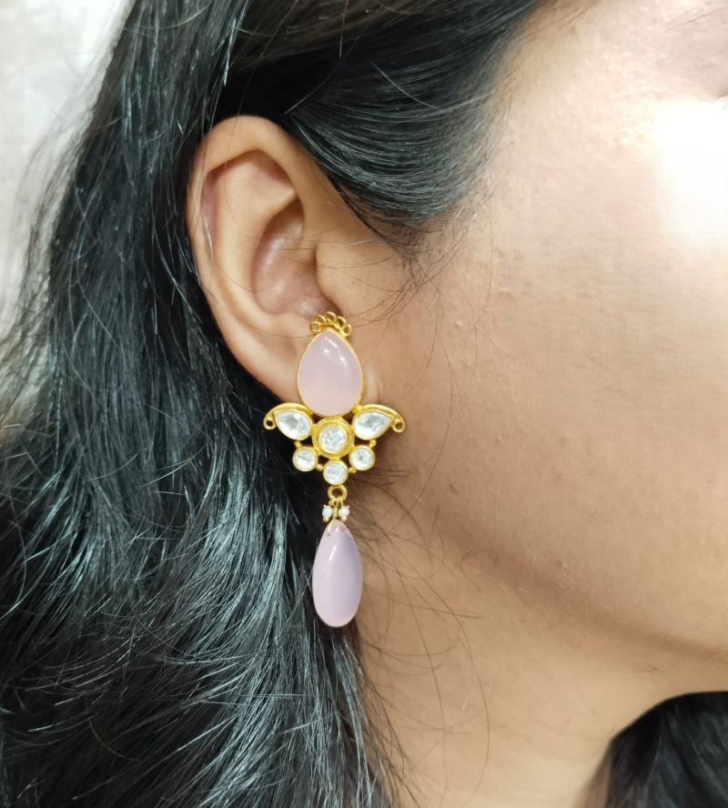 Aarya Earrings - Pink