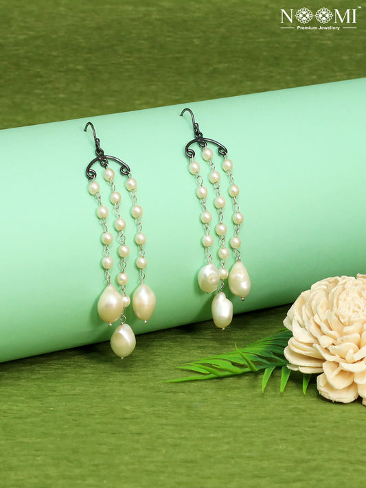 925 Silver Danglers / Earrings with Pearls