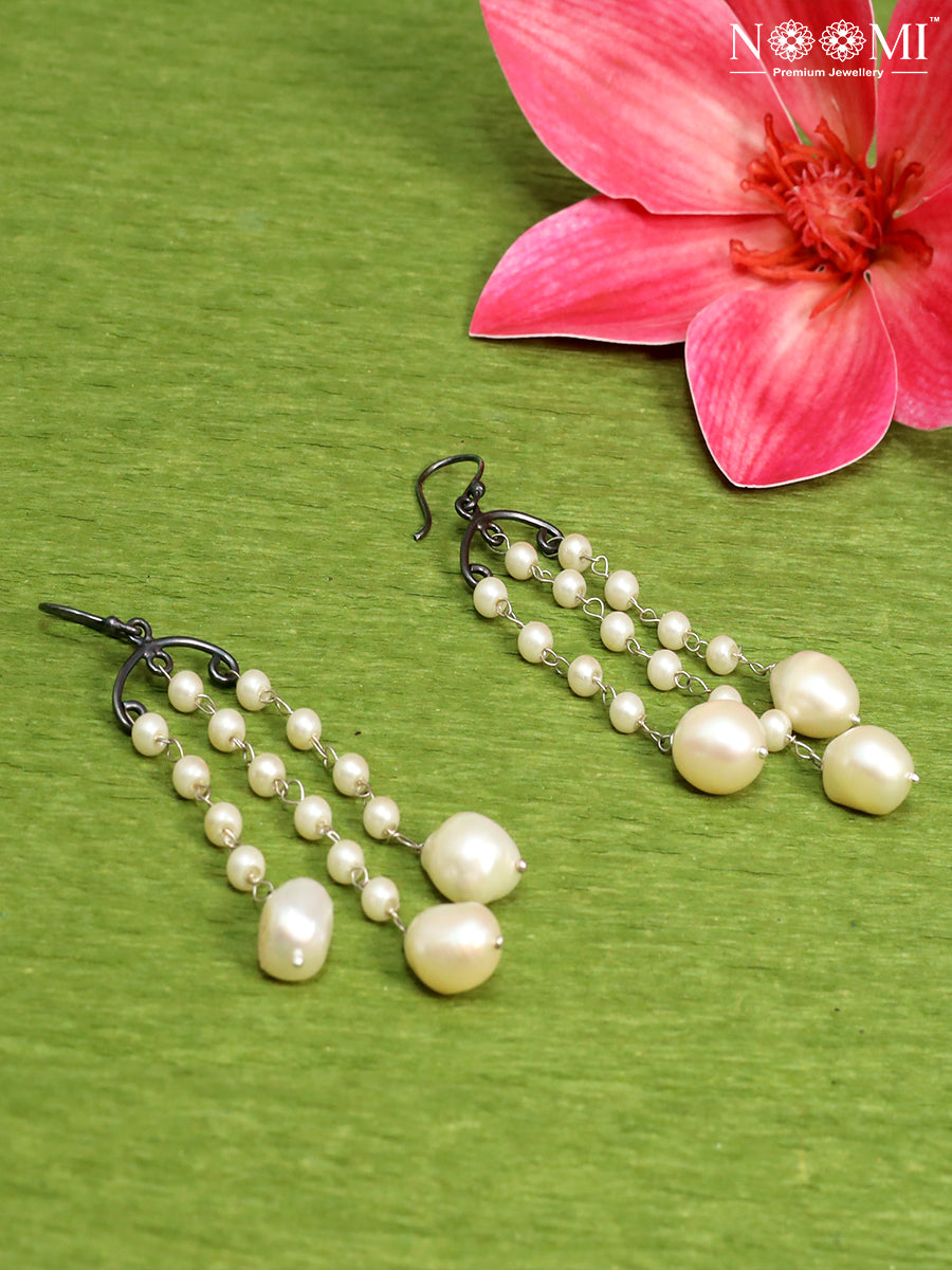 925 Silver Danglers / Earrings with Pearls