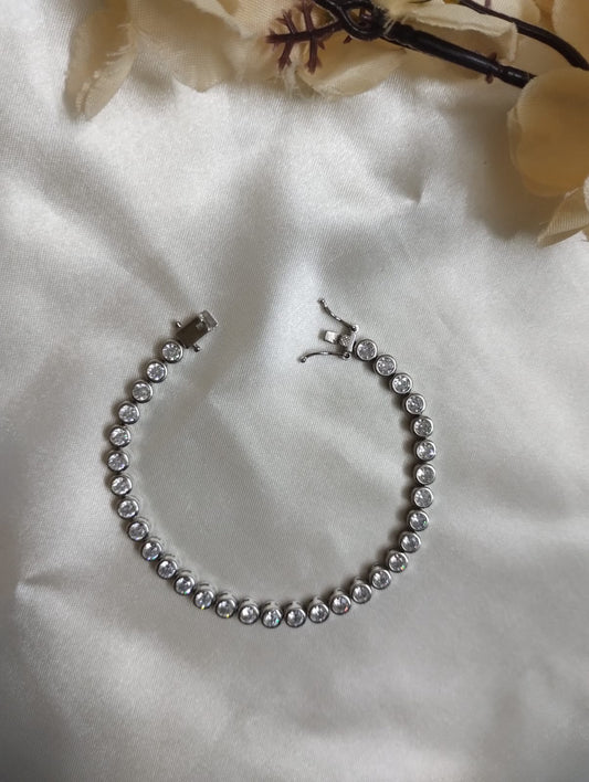 Classic Silver Zircon Tennis Bracelet