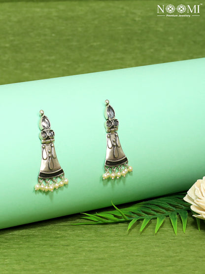 925 Silver in Oxidized finish designer Earrings