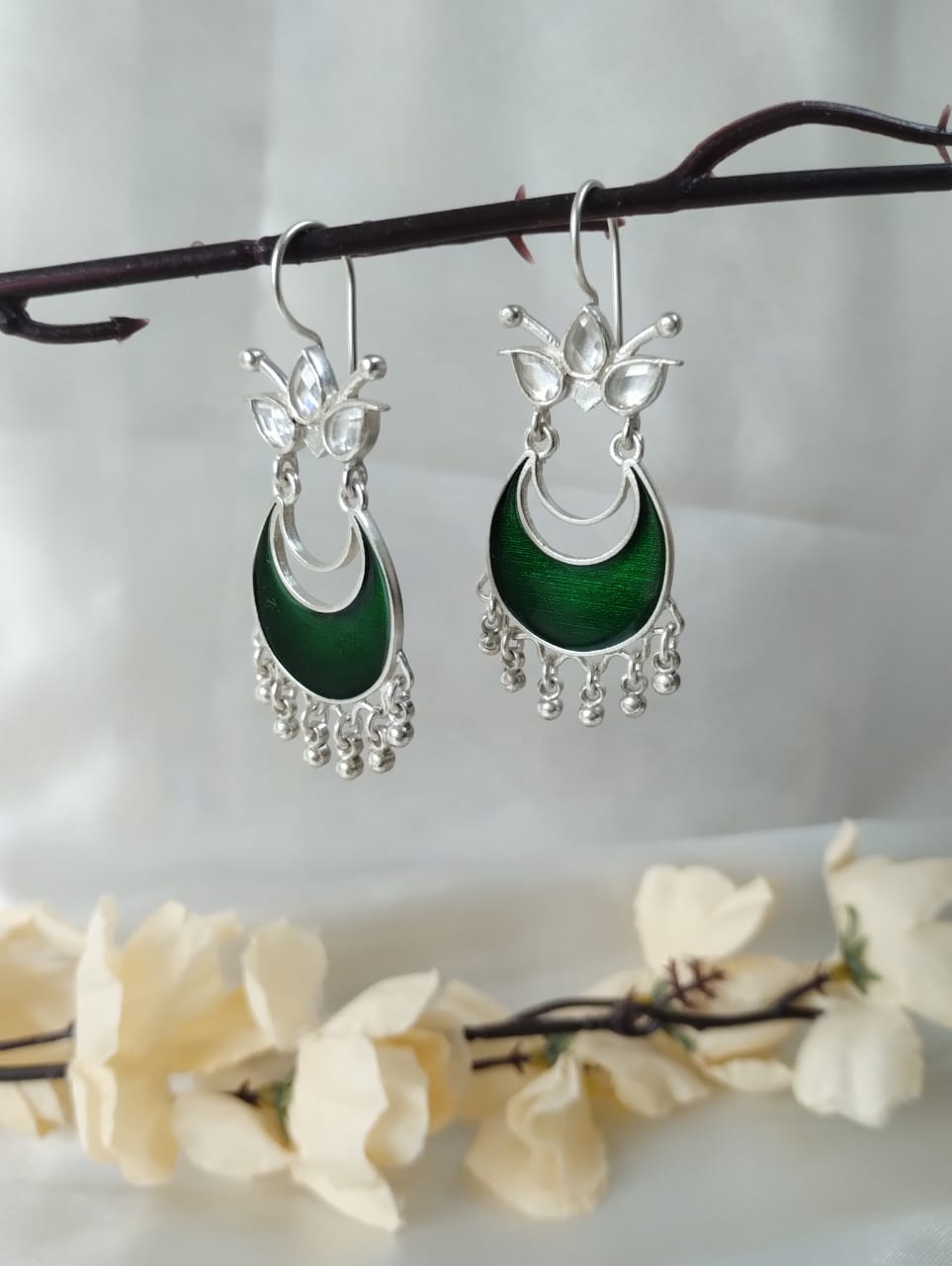 Ratnakara - Meenakari Earrings (green)