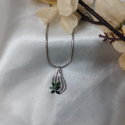 Jade Silver Pendant Set