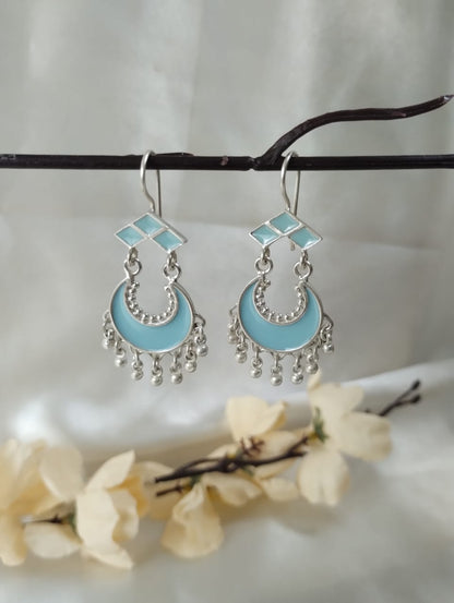 Meera - Meenakari Earrings (blue)