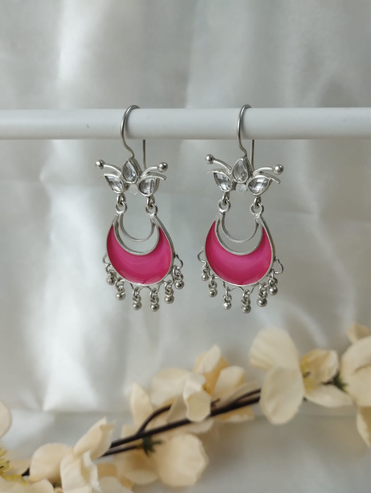 Ratnakara - Meenakari Earrings (pink)