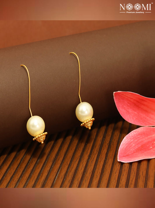 925 Silver with gold plating with Pearl Drop Earrings 