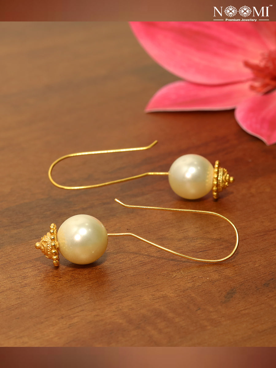 925 Silver with gold plating with Pearl Drop Earrings 