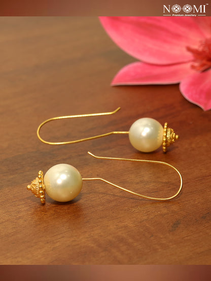 925 Silver with gold plating with Pearl Drop Earrings 