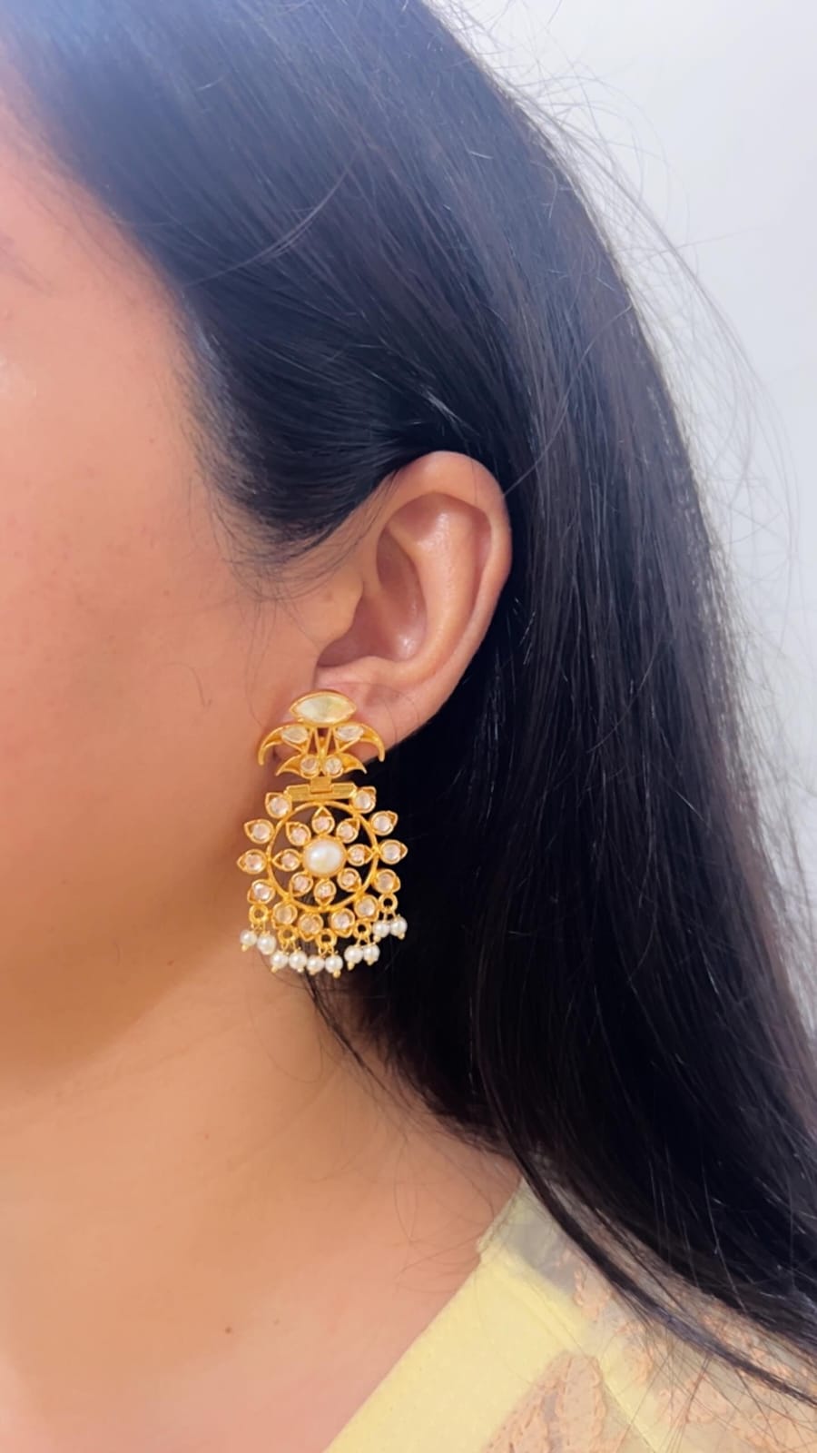 925 Silver. Gold Plated. NOOMI Designer Earrings. Pearl drops