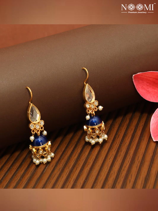 925 Silver. Gold Plated. NOOMI Designer Earrings. Pearl drops