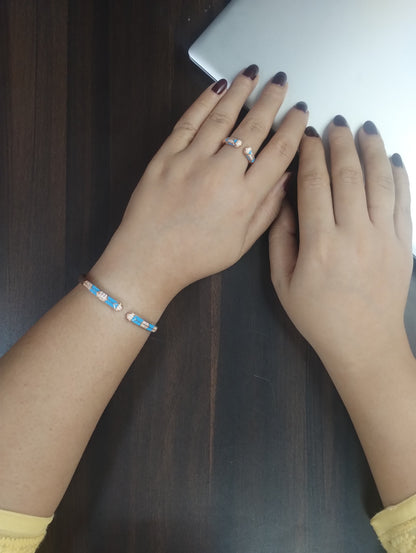 925 Silver NOOMI Designer Kada and Ring