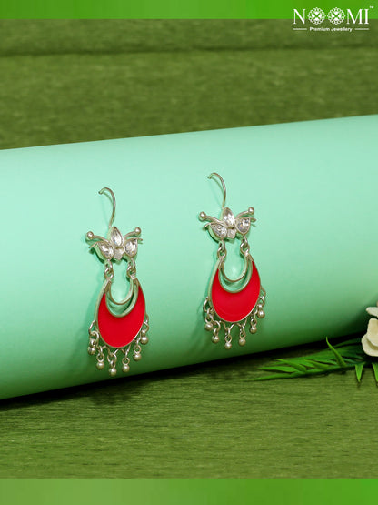 925 Silver. Enamel work. NOOMI Designer earrings