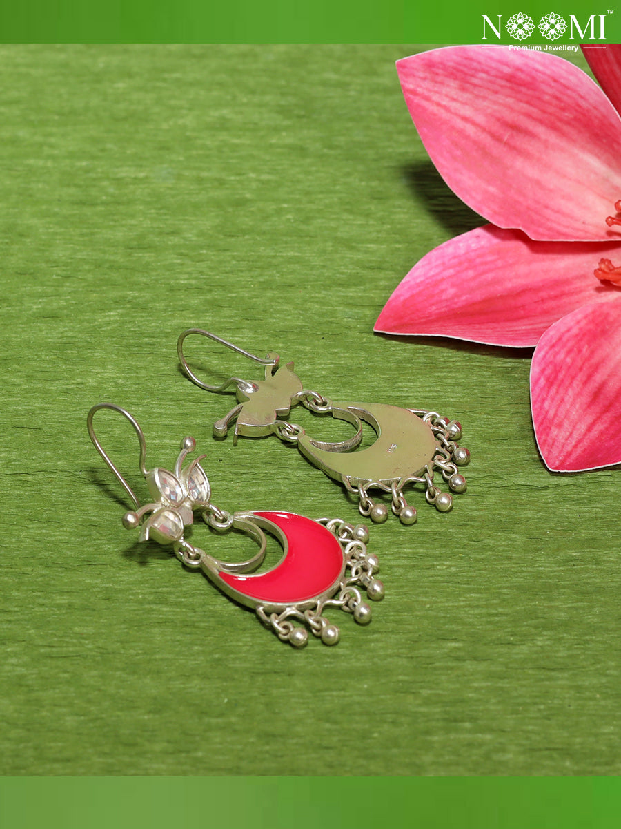 925 Silver. Enamel work. NOOMI Designer earrings