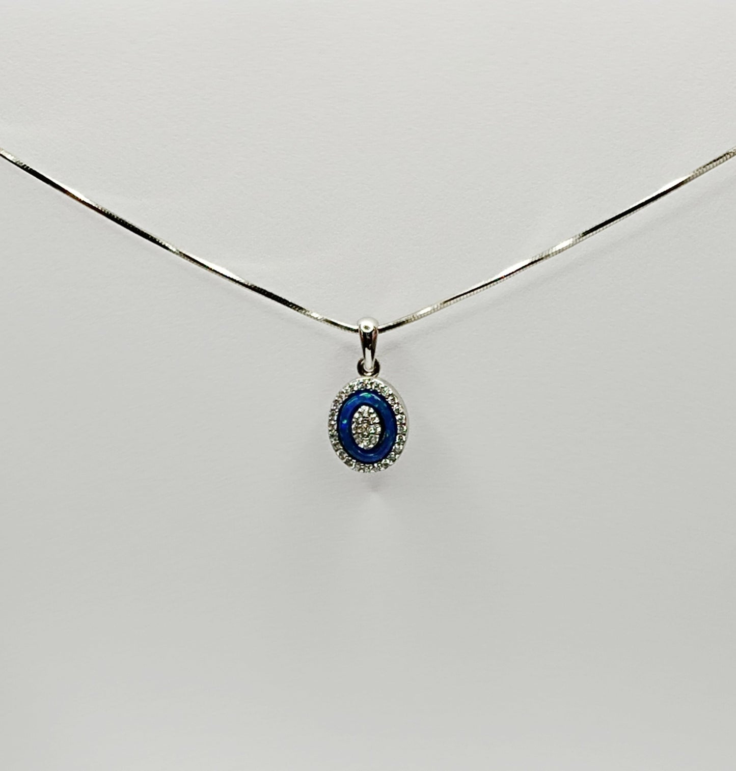 Blue Velvet Pendant with Chain