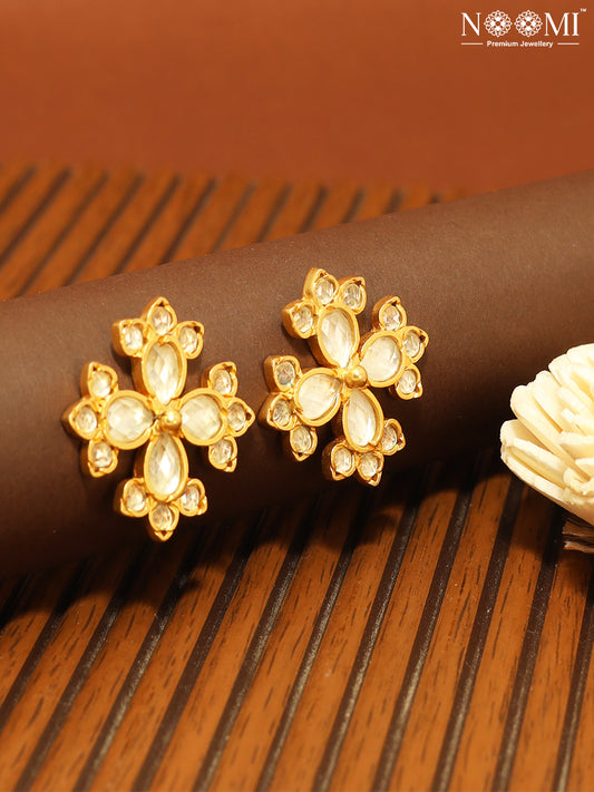 925 Silver. Gold Plated. Designer Earrings. NOOMI