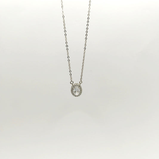 Oval Solitaire Pendent Set