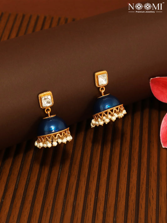 925 Silver. Gold Plated. Designer Earrings. NOOMI