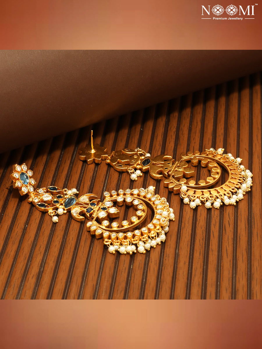 925 Silver. Gold Plated. Designer Earrings. NOOMI