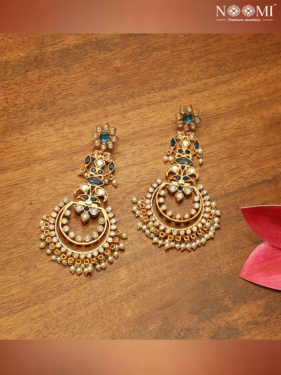 925 Silver. Gold Plated. Designer Earrings. NOOMI