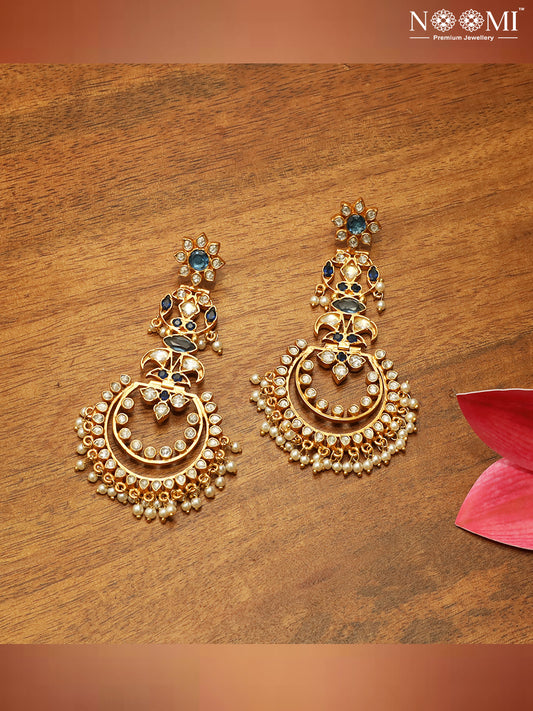 925 Silver. Gold Plated. Designer Earrings. NOOMI