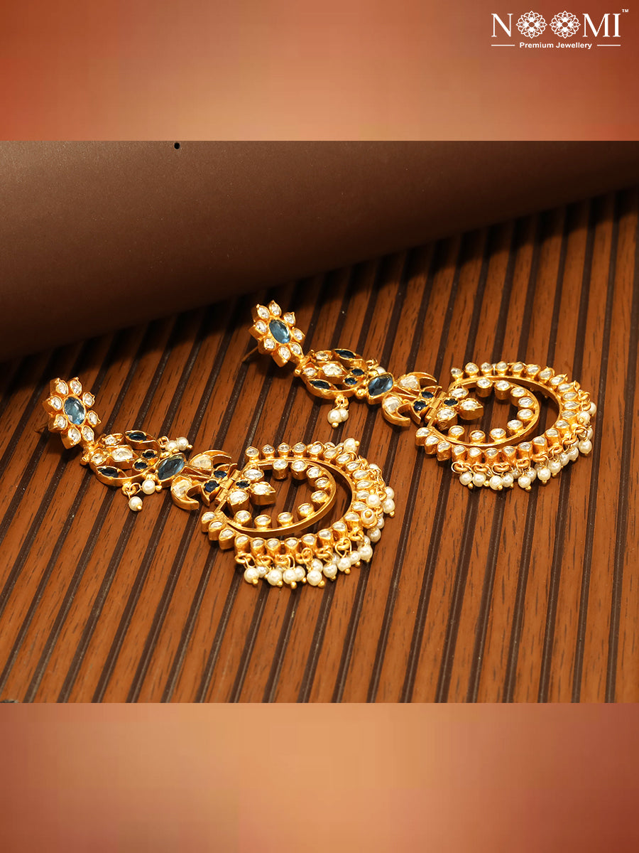 925 Silver. Gold Plated. Designer Earrings. NOOMI