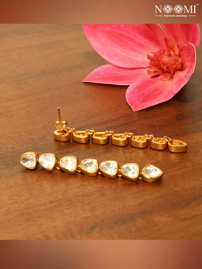 925 Silver. Gold Plated. Designer Earrings. NOOMI